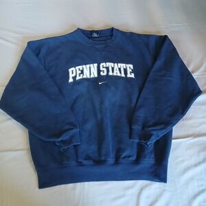 Nike Sportswear Center Swoosh Penn State Hoodie Sweatshirt Mens L Navy Blue Y2K